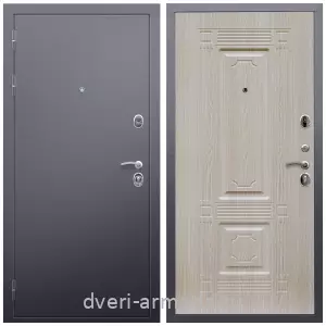 Заводские входные двери, Дверь входная Армада Люкс Антик серебро / ФЛ-2 Дуб белёный от производителя в коттедж с теплоизоляцией
