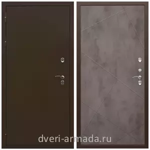 Для коттеджа, Дверь входная утепленная в частный дом Армада Термо Молоток коричневый/ ФЛ-291 Бетон темный морозостойкая