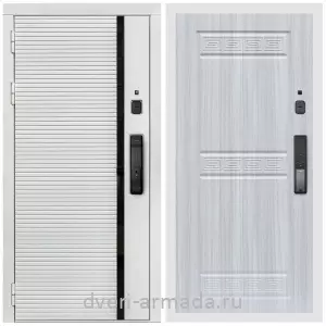 Правые входные двери, Умная входная смарт-дверь Армада Каскад WHITE МДФ 10 мм Kaadas K9 / МДФ 10 мм ФЛ-242 Сандал белый