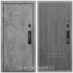 Правые входные двери, Дверь входная Армада Квадро МДФ 16 мм Kaadas K9 / МДФ 6 мм ФЛ-58 Дуб Филадельфия графит