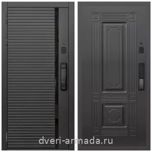 Правые входные двери, Умная входная смарт-дверь Армада Каскад BLACK МДФ 10 мм Kaadas K9 / МДФ 6 мм ФЛ-2 Венге