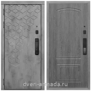 Правые входные двери, Дверь входная Армада Квадро МДФ 16 мм Kaadas K9 / МДФ 6 мм ФЛ-138 Дуб Филадельфия графит