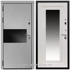 Светлые входные двери, Дверь входная Армада Престиж Черная шагрень МДФ 16 мм Милк рикамо софт / МДФ 16 мм ФЛЗ-120 Дуб белёный