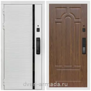 Правые входные двери, Умная входная смарт-дверь Армада Каскад WHITE МДФ 10 мм Kaadas K9 / МДФ 6 мм ФЛ-58 Мореная береза