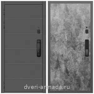Правые входные двери, Дверь входная Армада Роуд МДФ 10 мм Kaadas K9 / МДФ 6 мм ПЭ Цемент темный
