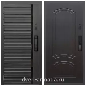 Правые входные двери, Умная входная смарт-дверь Армада Каскад BLACK МДФ 10 мм Kaadas K9  / МДФ 6 мм ФЛ-140 Венге