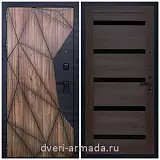 Дверь входная Армада Ламбо / СБ-14 Эковенге стекло черное