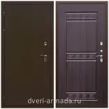 Дверь входная стальная уличная в квартиру Армада Термо Молоток коричневый/ МДФ 10 мм ФЛ-242 Эковенге с панелями МДФ трехконтурная