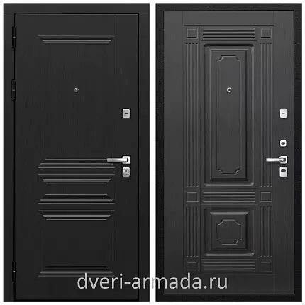 Дверь входная Армада Экстра ФЛ-243 Черная шагрень / ФЛ-2 Венге со звукоизоляцией