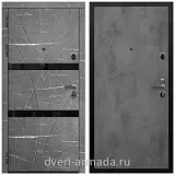 Дверь входная Армада Престиж Черная шагрень МДФ 16 мм Торос графит / ФЛ-291 Бетон темный